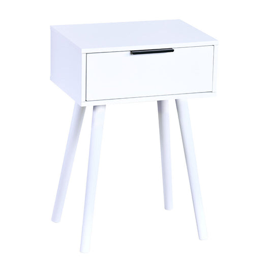 KESPER 1597013 Nachttisch mit Schublade, weiß im schlicht modernem Design