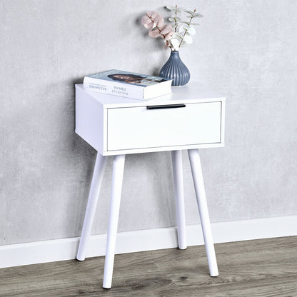 KESPER 1597013 Nachttisch mit Schublade, weiß im schlicht modernem Design