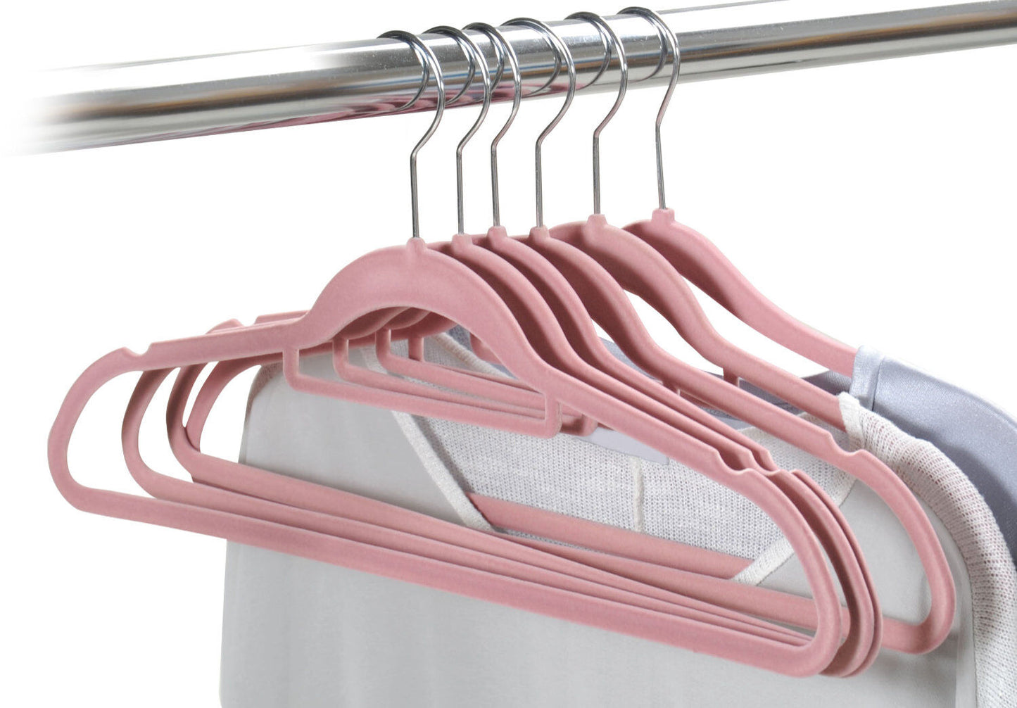 KESPER 16642 Kleiderbügel, 6er Pack, rosa, Kunststoff