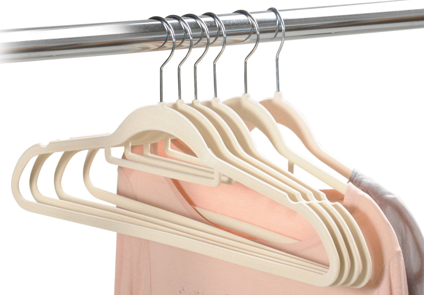 KESPER 16643 Kleiderbügel, 6er Pack, beige, Kunststoff