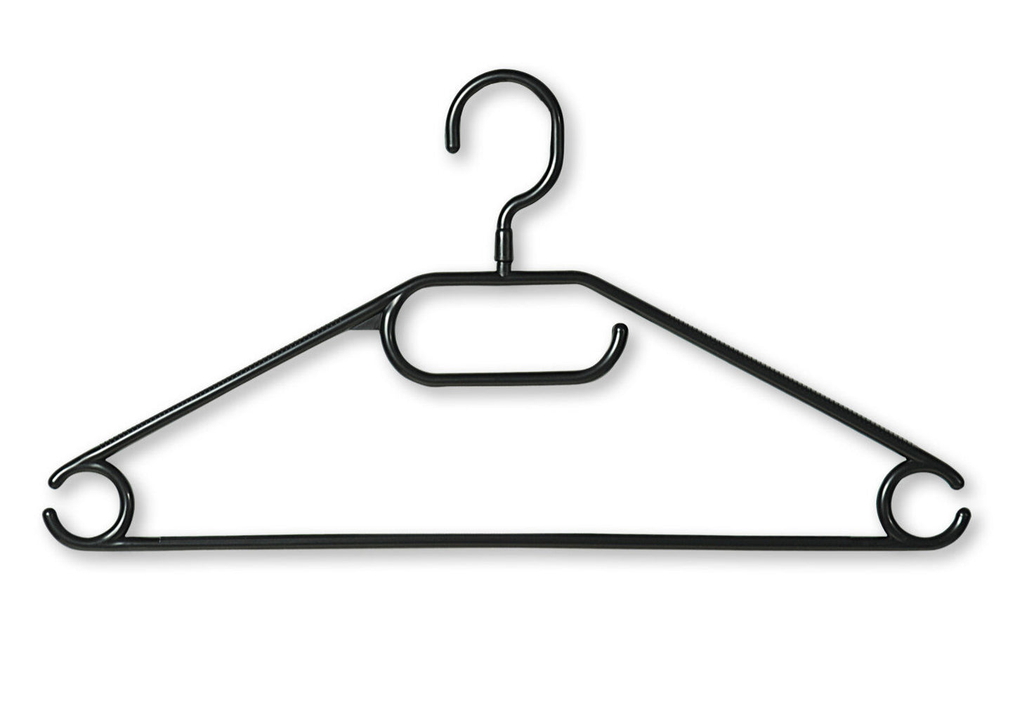KESPER 16770 Kleiderbügel, 10er-Set, schwarz, Kunststoff