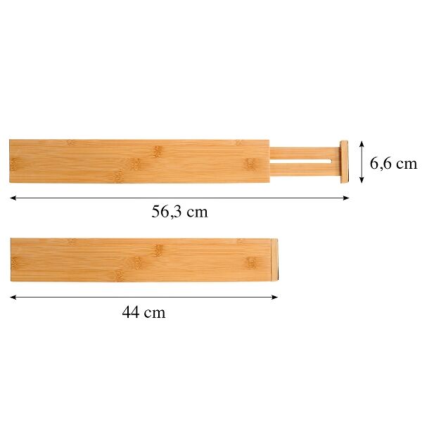 KESPER 1707413 Schubladentrenner, 4er Pack, Länge einstellbar von 45,5 bis 55 cm