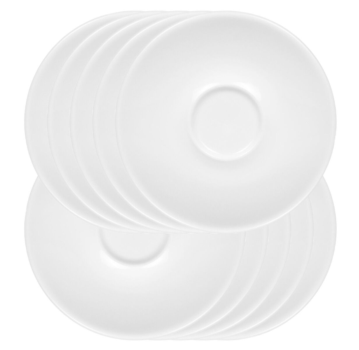 10er SET KÖNITZ Coffee Bar ONE/TWO Untertasse 12 cm, weiß, mit BM