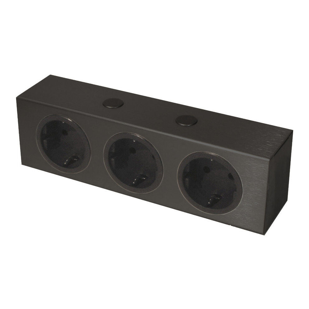 THEBO 175098 Steckdosenelement ST 3090 ST/3 in SCHWARZ mit 3 Steckplätzen / Mehrfachsteckdose
