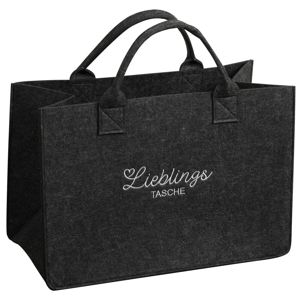 KESPER 17550 Tasche in Filz-Optik, 50 x 25 x 34 cm, Polyester, dunkelgrau