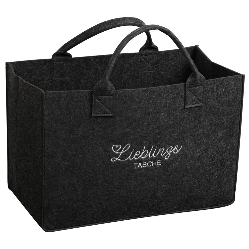 KESPER 17550 Tasche in Filz-Optik, 50 x 25 x 34 cm, Polyester, dunkelgrau