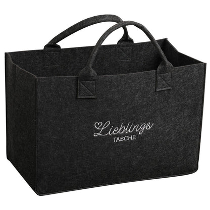 KESPER 17550 Tasche in Filz-Optik, 50 x 25 x 34 cm, Polyester, dunkelgrau