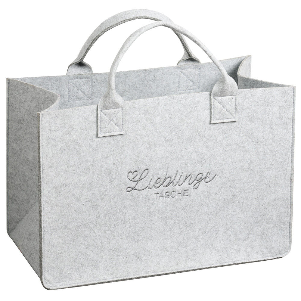 KESPER 17551 Tasche in Filz-Optik, 50 x 25 x 34 cm, Polyester, hellgrau