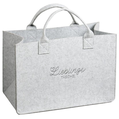 KESPER 17551 Tasche in Filz-Optik, 50 x 25 x 34 cm, Polyester, hellgrau