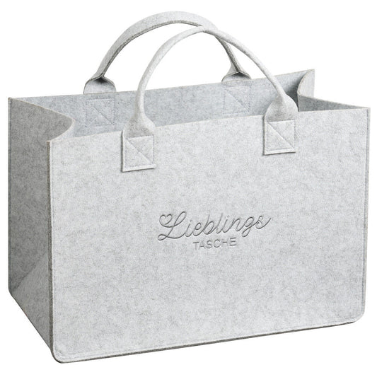 KESPER 17551 Tasche in Filz-Optik, 50 x 25 x 34 cm, Polyester, hellgrau