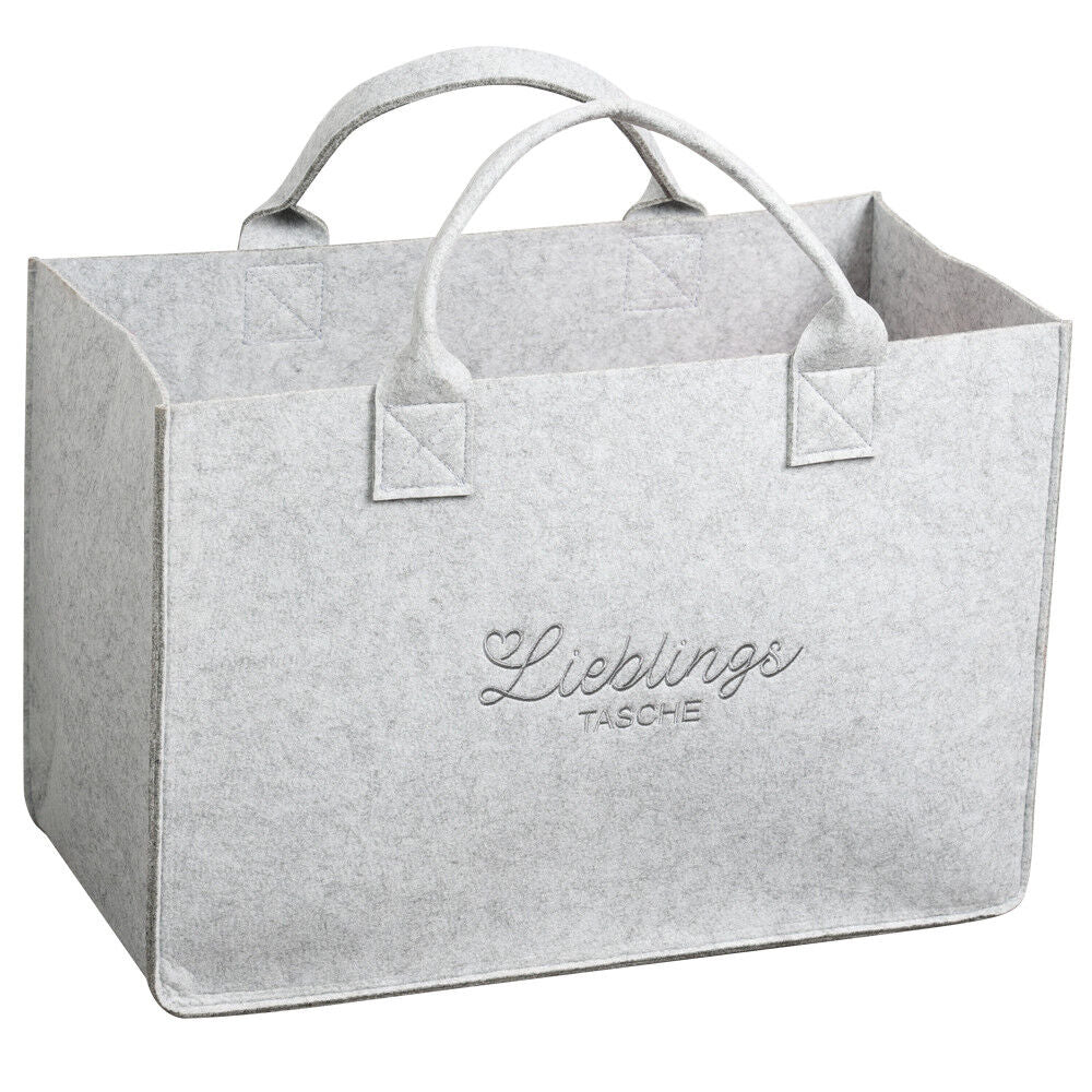 KESPER 17551 Tasche in Filz-Optik, 50 x 25 x 34 cm, Polyester, hellgrau