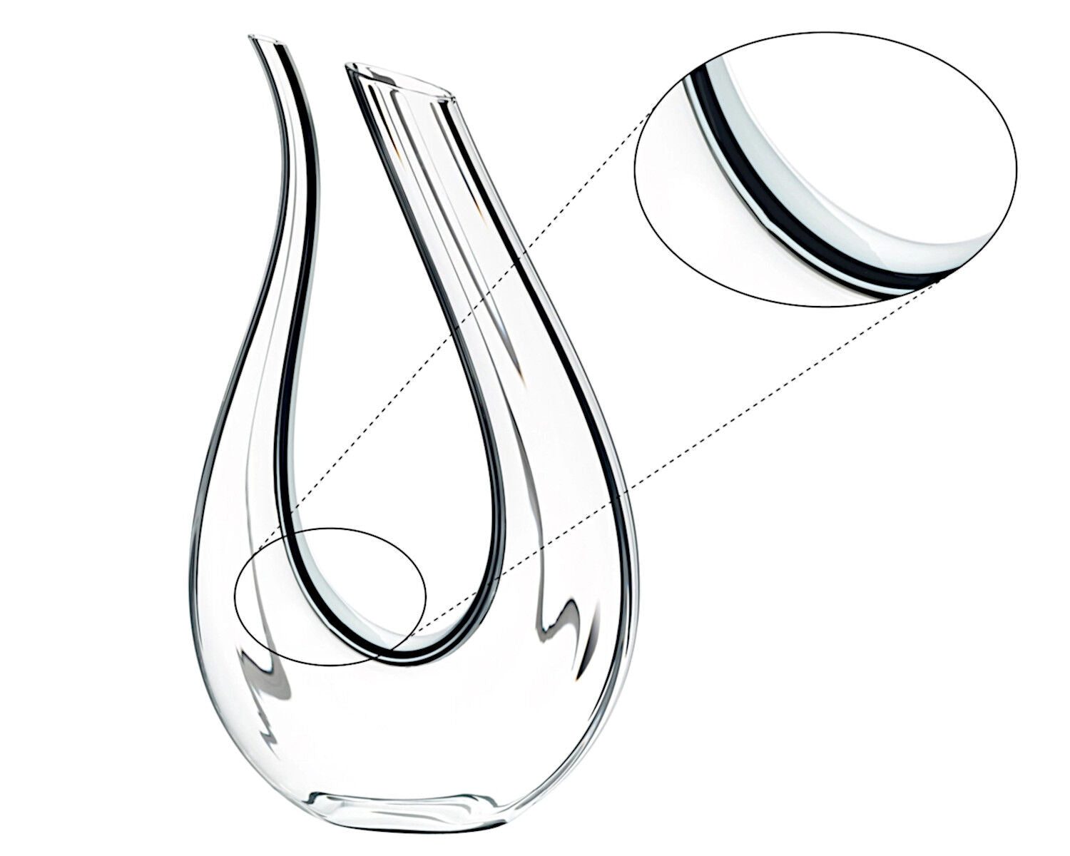 RIEDEL 1756/00 Dekanter AMADEO Fatto a Mano schwarz-weiß-schwarz, handgefertigt, Design-Dekanter – Bild 3