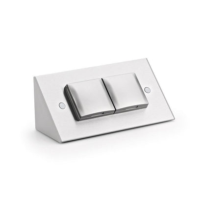 THEBO 2-fach Schuko Steckdosenelement ST 3900 ST/2 mit EDELSTAHL Gehäuse / Mehrfachsteckdose