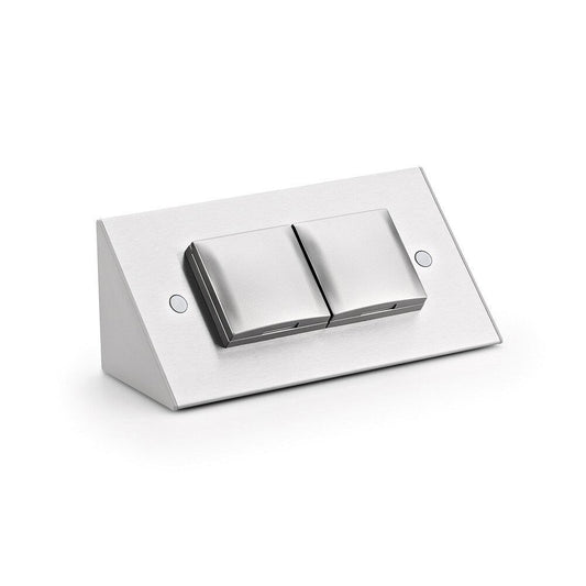 THEBO 2-fach Schuko Steckdosenelement ST 3900 ST/2 mit EDELSTAHL Gehäuse / Mehrfachsteckdose