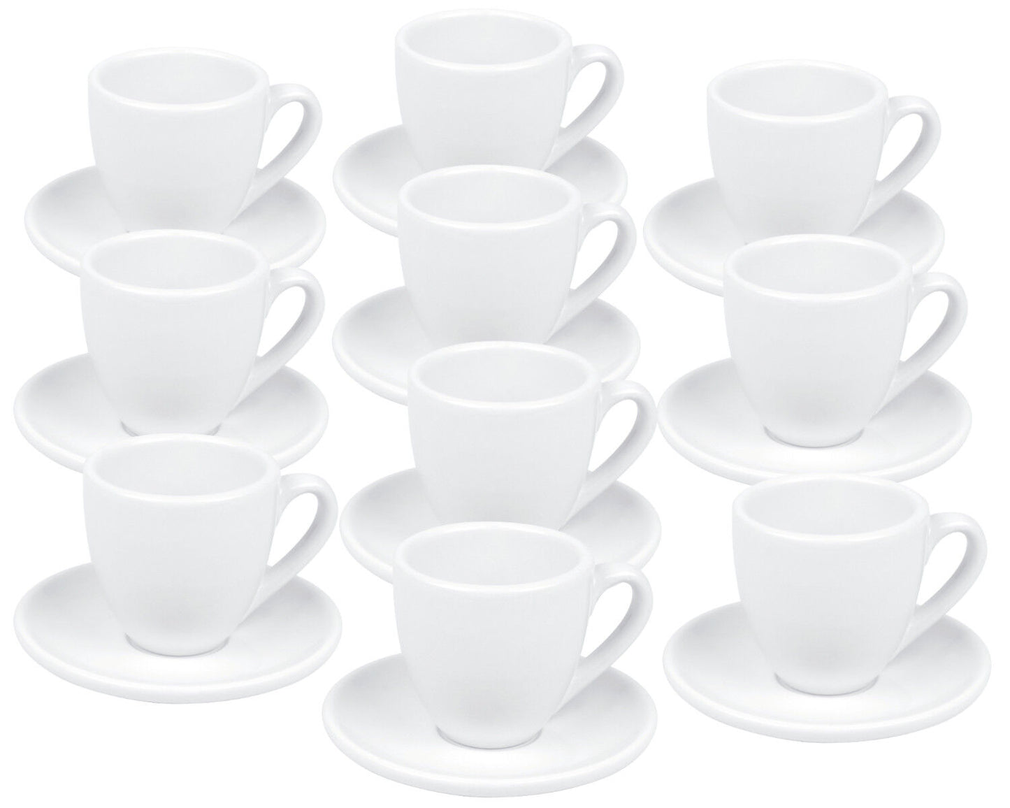 10er SET KÖNITZ Coffee Bar Espressotasse mit Untertasse 75 ml, weiß