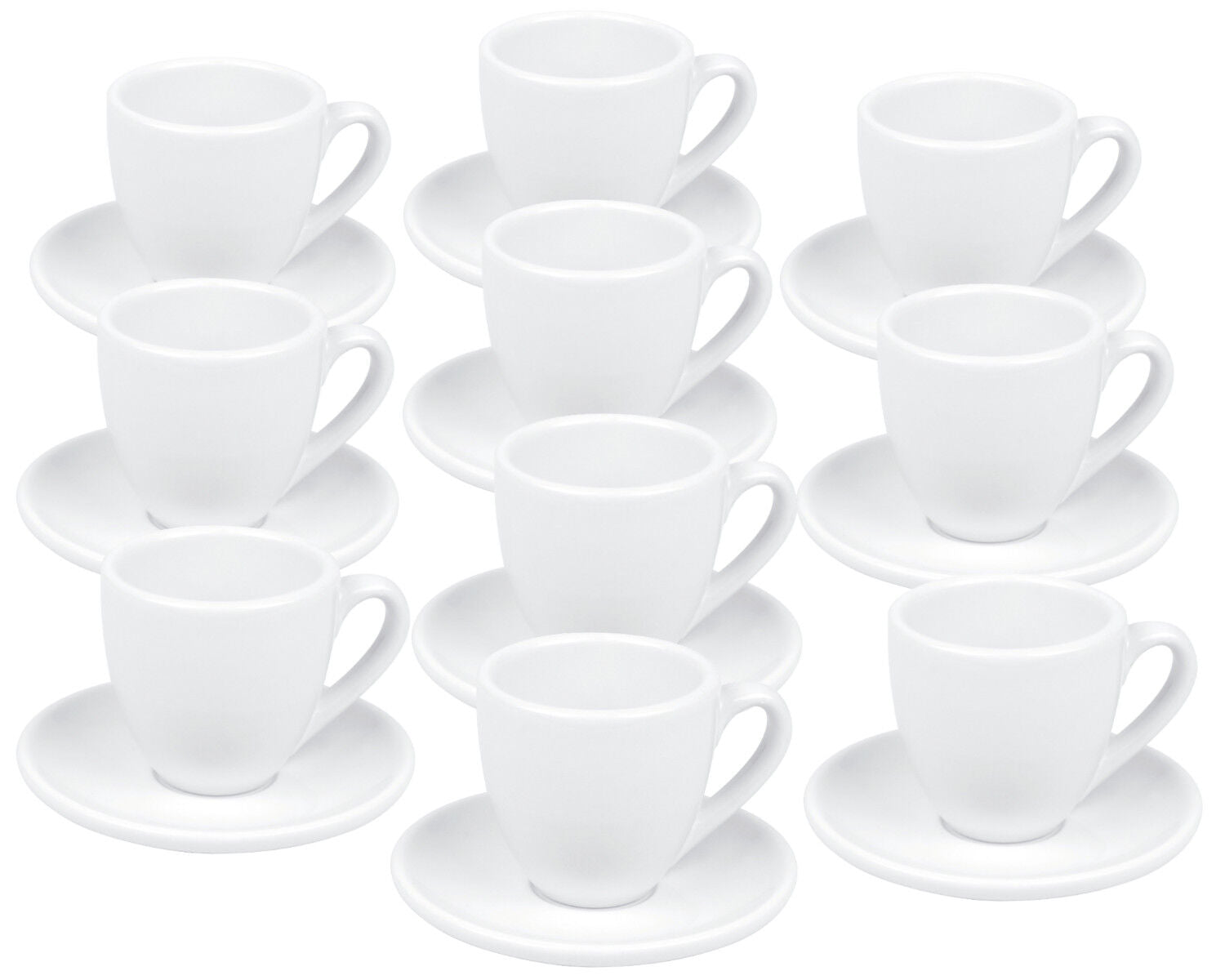 10er SET KÖNITZ Coffee Bar Espressotasse mit Untertasse 75 ml, weiß