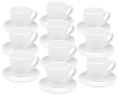 10er SET KÖNITZ Coffee Bar Espressotasse mit Untertasse 75 ml, weiß
