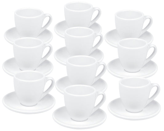 10er SET KÖNITZ Coffee Bar Espressotasse mit Untertasse 75 ml, weiß