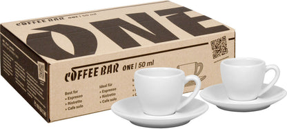 KÖNITZ 2er Set Coffee Bar ONE Espressotasse mit Untertasse 50 ml im Geschenkkarton