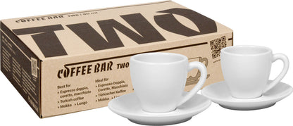 KÖNITZ 2er Set Coffee Bar TWO Espressotasse mit Untertasse 80 ml im Geschenkkarton