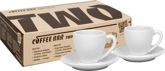 KÖNITZ 2er Set Coffee Bar TWO Espressotasse mit Untertasse 80 ml im Geschenkkarton