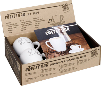 KÖNITZ 2er Set Coffee Bar TWO Picasso Espressotasse mit Untertasse 80 ml im Geschenkkarton – Bild 4
