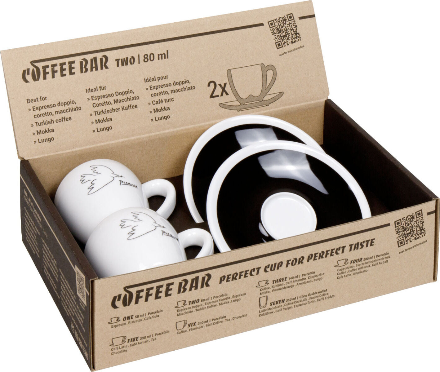 KÖNITZ 2er Set Coffee Bar TWO Picasso Espressotasse mit Untertasse 80 ml im Geschenkkarton – Bild 5