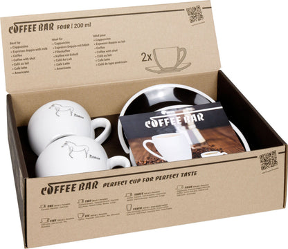 KÖNITZ 2er Set Coffee Bar FOUR Picasso Cappuccinotasse mit Untertasse 200 ml im Geschenkkarton – Bild 4