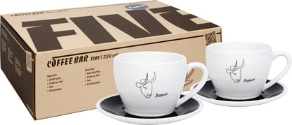KÖNITZ 2er Set Coffee Bar FIVE Picasso Kaffeetasse mit Untertasse 330 ml im Geschenkkarton