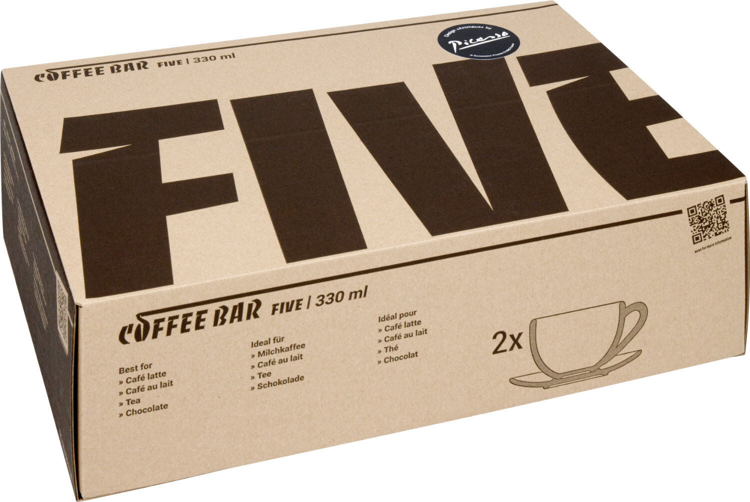 KÖNITZ 2er Set Coffee Bar FIVE Picasso Kaffeetasse mit Untertasse 330 ml im Geschenkkarton – Bild 6