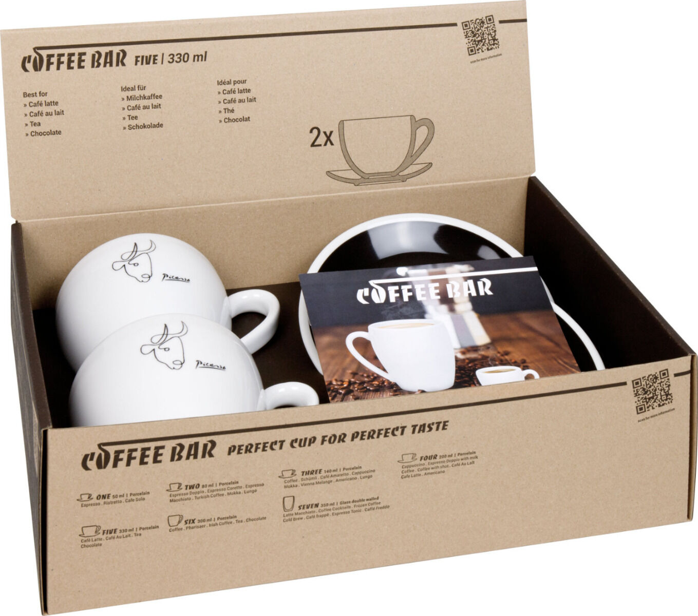 KÖNITZ 2er Set Coffee Bar FIVE Picasso Kaffeetasse mit Untertasse 330 ml im Geschenkkarton – Bild 4