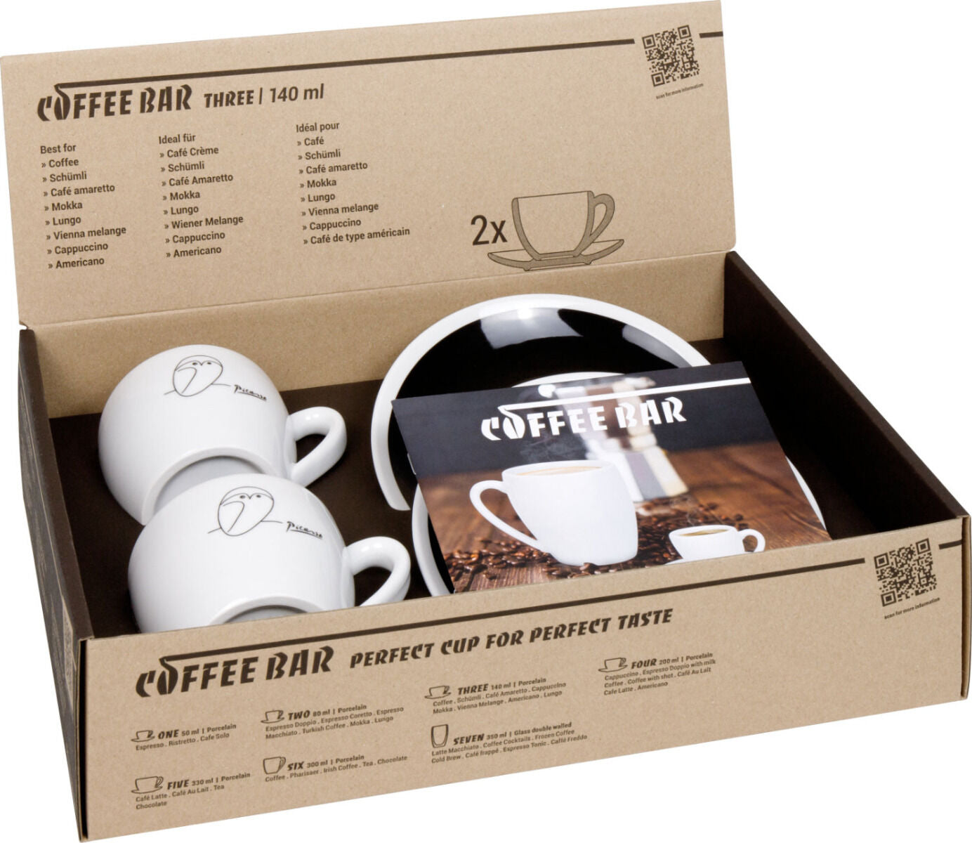 KÖNITZ 2er Set Coffee Bar THREE Picasso Kaffeetasse mit Untertasse 140 ml im Geschenkkarton – Bild 4