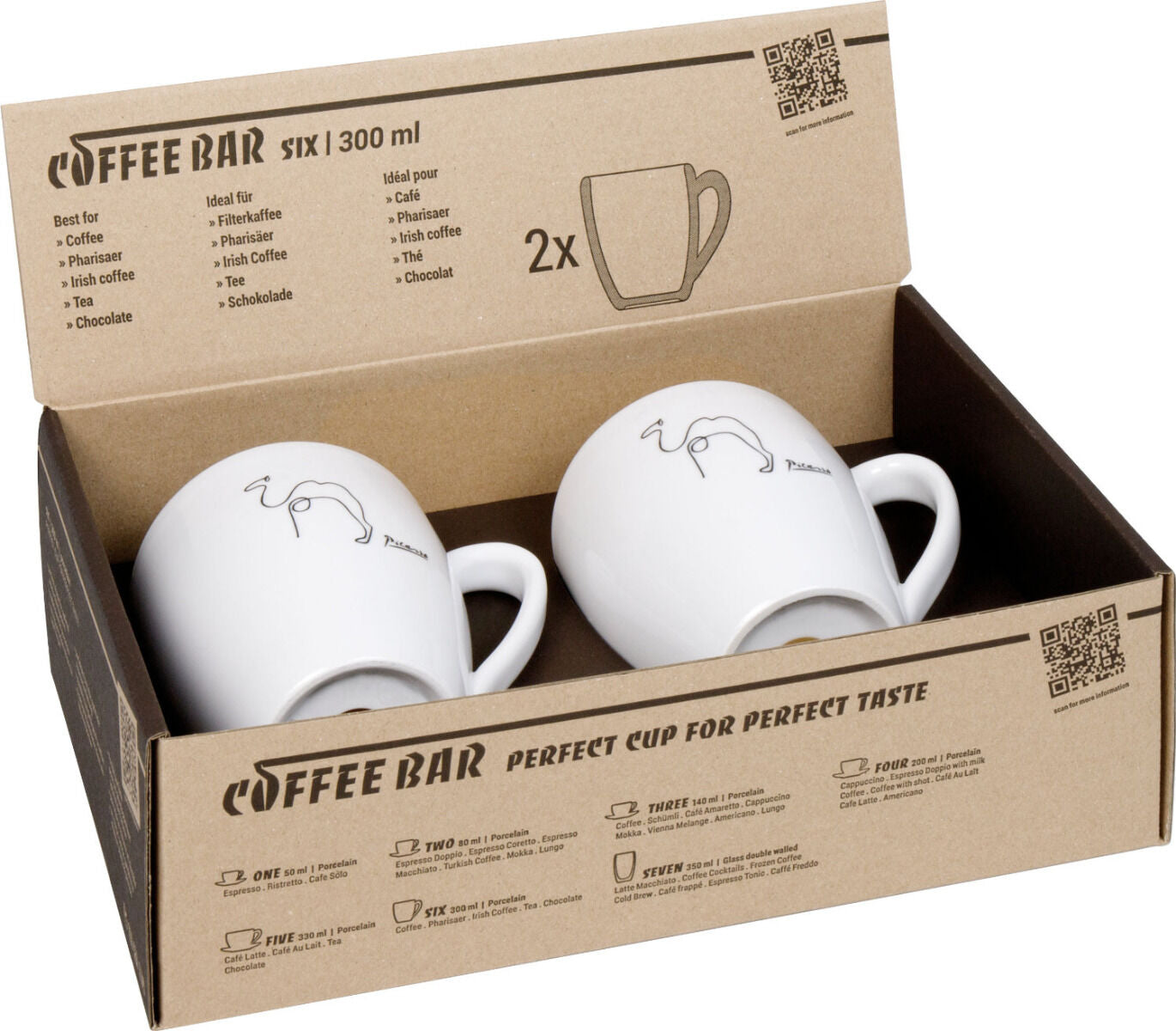 KÖNITZ 2er Set Coffee Bar SIX Picasso Kaffeebecher 300 ml im Geschenkkarton – Bild 5