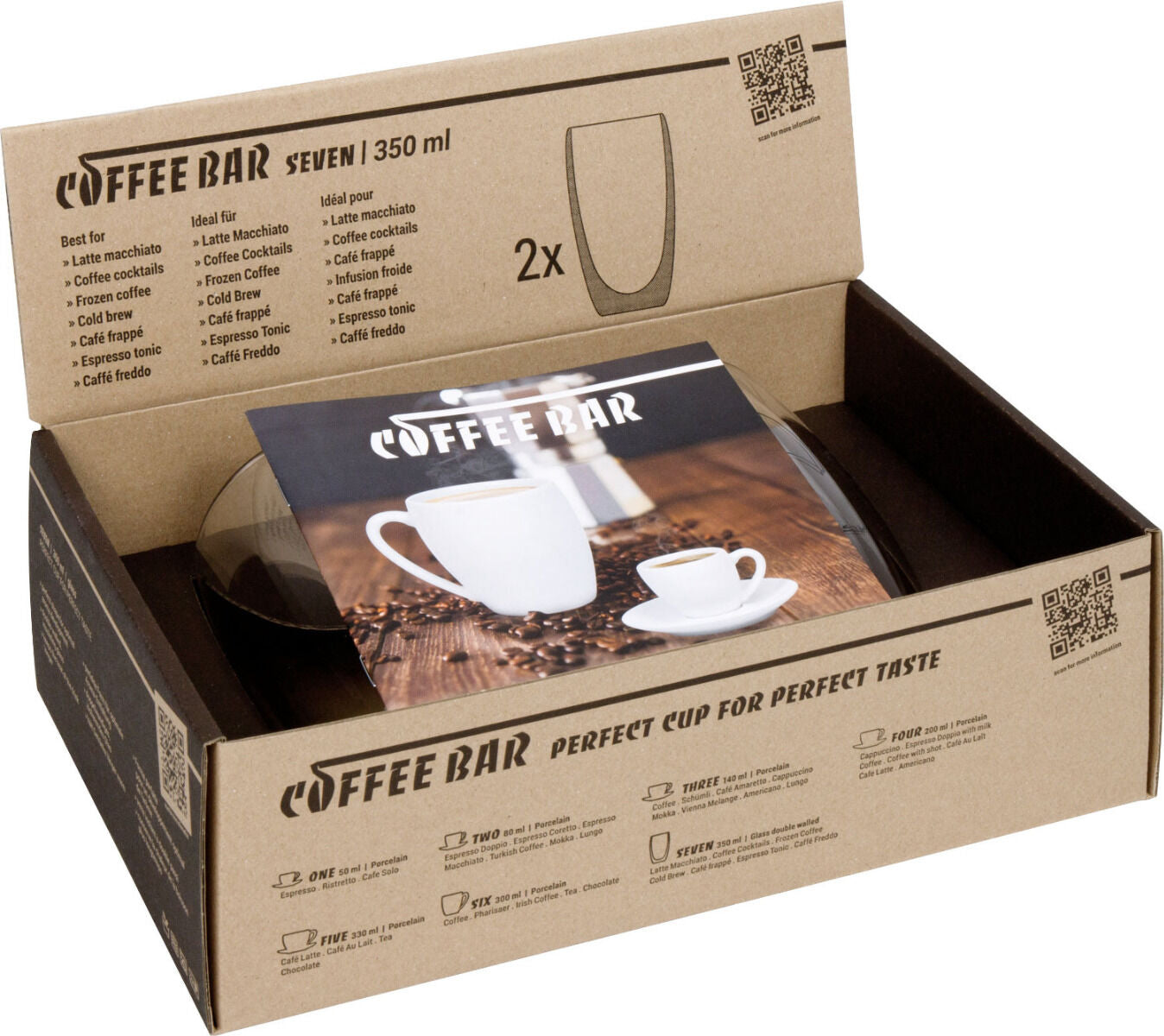 KÖNITZ 2er Set Coffee Bar SEVEN Picasso Kaffeeglas 350 ml im Geschenkkarton – Bild 3