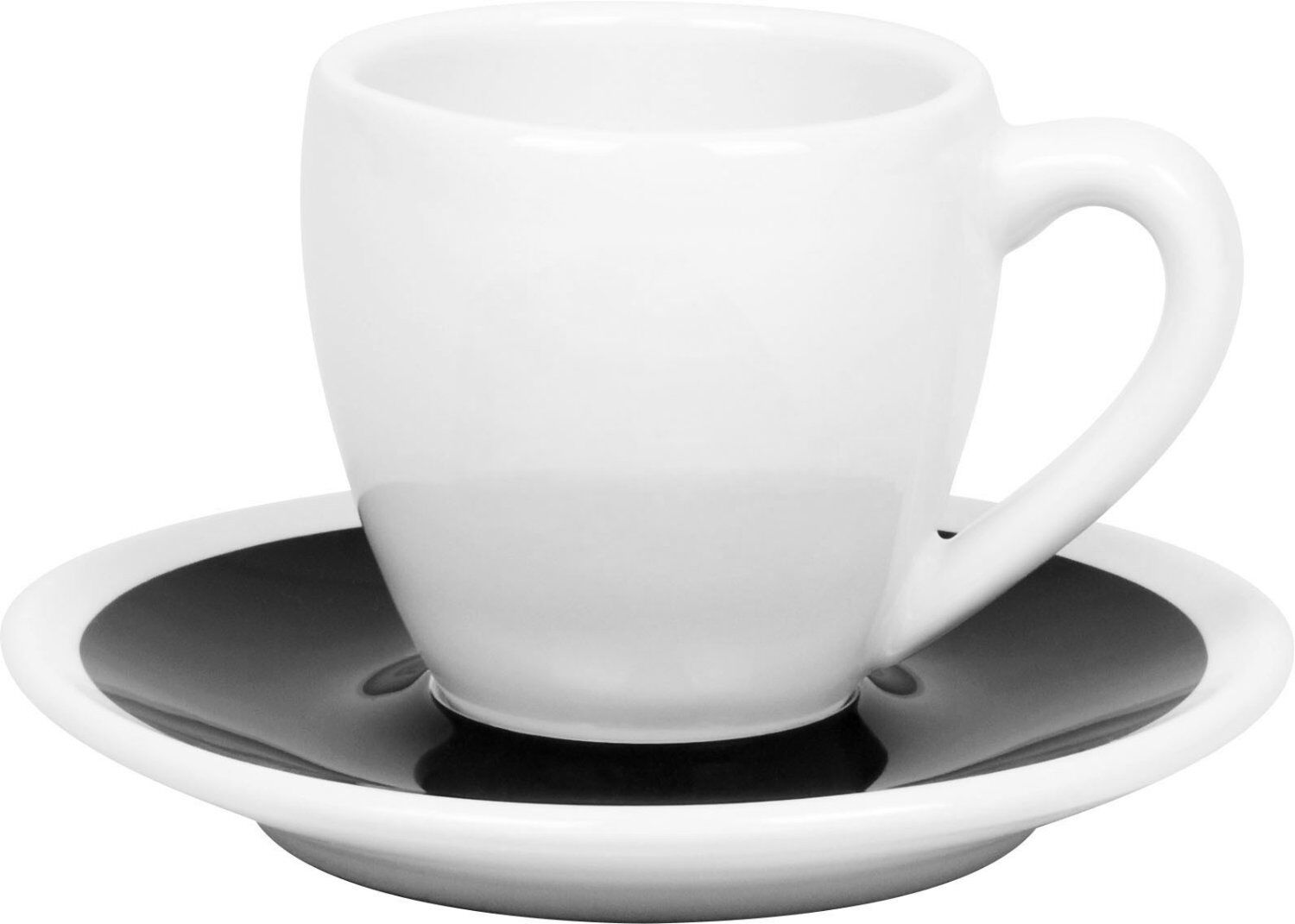 KÖNITZ 2er Set Coffee Bar TWO Espressotasse mit Untertasse 80 ml Black & White im Geschenkkarton – Bild 2