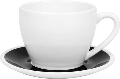 KÖNITZ 2er Set Coffee Bar FIVE Kaffeetasse mit Untertasse 330 ml Black & White im Geschenkkarton – Bild 2