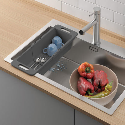 METALTEX 185020001 Drain-Flex Spülkorb ausziehbar aus Kunststoff - Abtropfbecken, Tropfteil