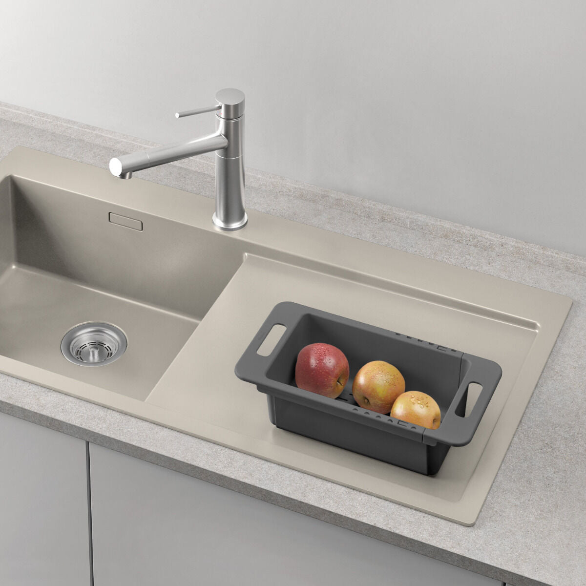 METALTEX 185020001 Drain-Flex Spülkorb ausziehbar aus Kunststoff - Abtropfbecken, Tropfteil