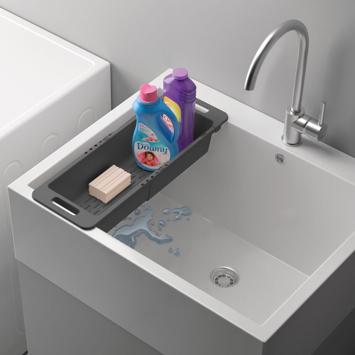 METALTEX 185020001 Drain-Flex Spülkorb ausziehbar aus Kunststoff - Abtropfbecken, Tropfteil