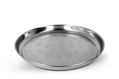 METALTEX Serviertablett rund INOX - satiniert in schwerer Qualität / Edelstahlplatte / Servierplatte