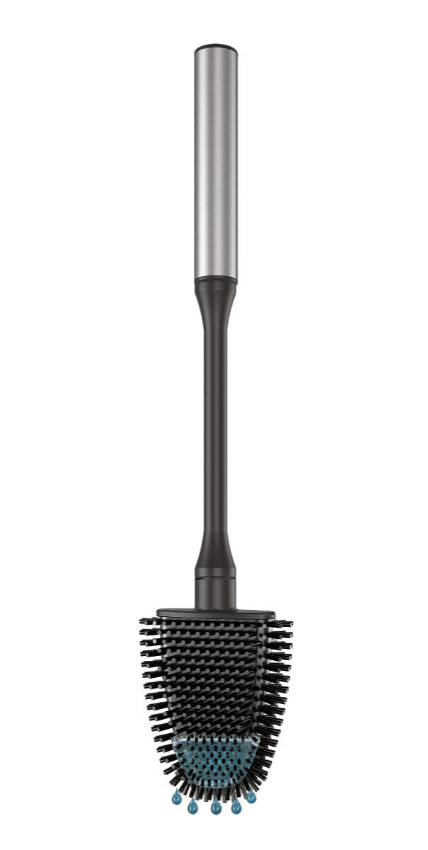 METALTEX 185519000 Cleany WC-Bürste flach, schwarz/silber