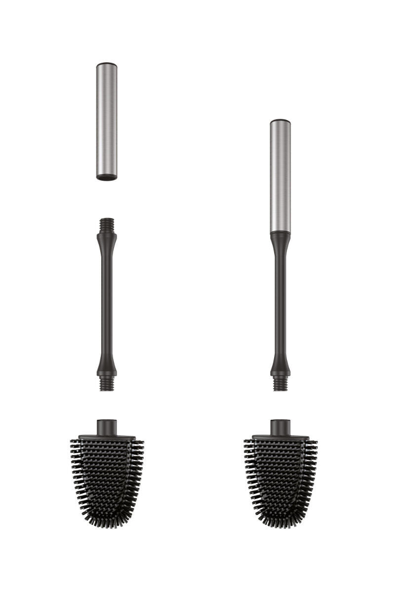 METALTEX 185519000 Cleany WC-Bürste flach, schwarz/silber