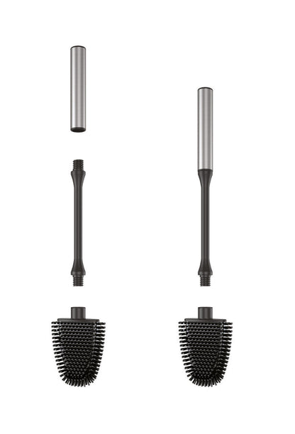 METALTEX 185519000 Cleany WC-Bürste flach, schwarz/silber