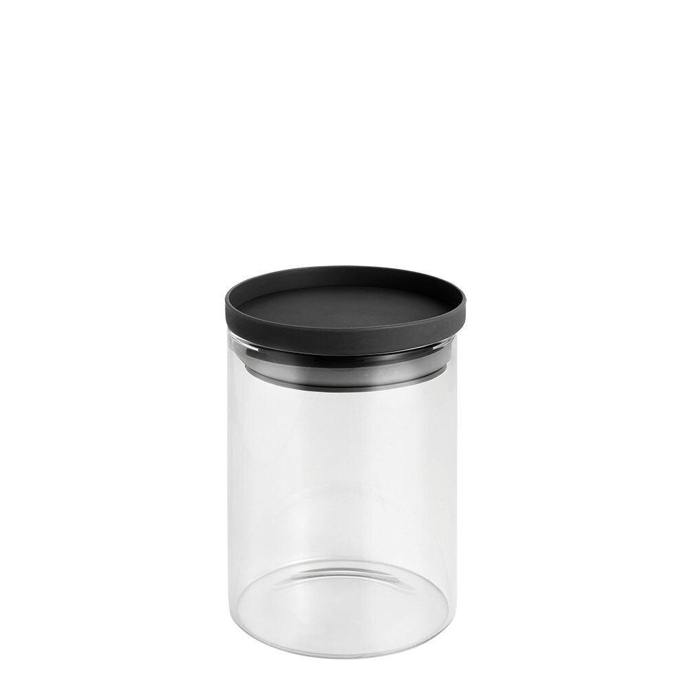 METALTEX 187212000 Aroma Line Vorratsglas rund 700 ml aus Borosilikatglas, Deckel mit Silikondichtung, stapelbar