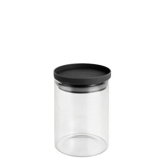 METALTEX 187212000 Aroma Line Vorratsglas rund 700 ml aus Borosilikatglas, Deckel mit Silikondichtung, stapelbar