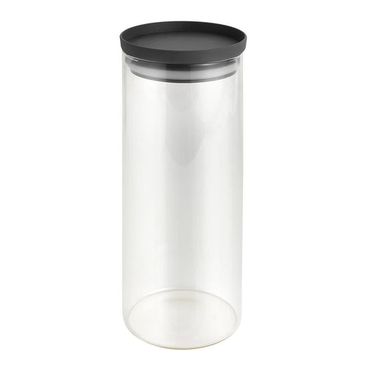 METALTEX 187216000 Aroma Line Vorratsglas rund 1500 ml aus Borosilikatglas, Deckel mit Silikondichtung, stapelbar