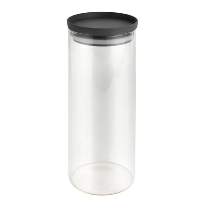 METALTEX 187220000 Aroma Line 3er Set Vorratsgläser rund 450 + 1000 + 1500 ml aus Borosilikatglas, Deckel mit Silikondichtung, stapelbar
