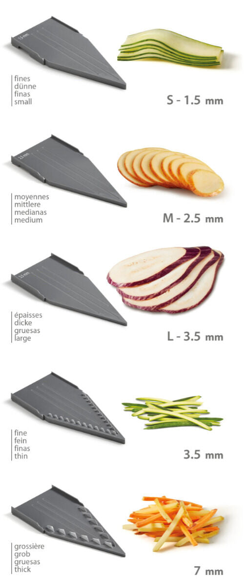 METALTEX 194579000 Slice-V Universalreibe ABS/Inox inkl. 5 Klingeneinsätze / Hobel