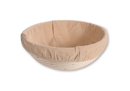 KESPER 19630 Brot- & Gärkorb aus Rattan, rund, Ø 22 cm, Textilfutter abnehmbar / Gärkörbchen