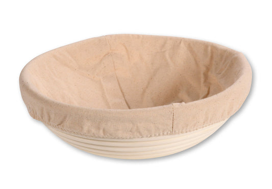 KESPER 19631 Brot- & Gärkorb aus Rattan, rund, Ø 25 cm, Textilfutter abnehmbar / Gärkörbchen